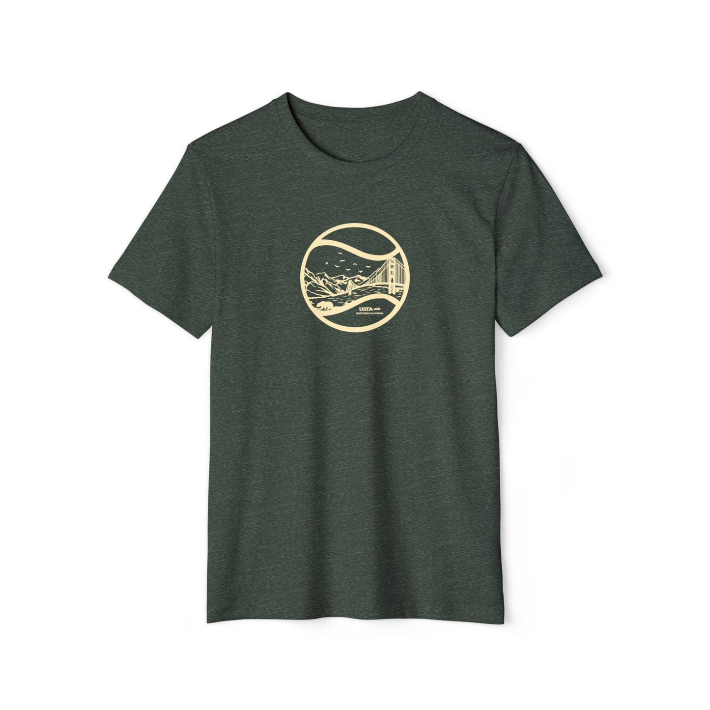 USTA NorCal Tennis Ball Unisex Recycled Organic T-Shirt