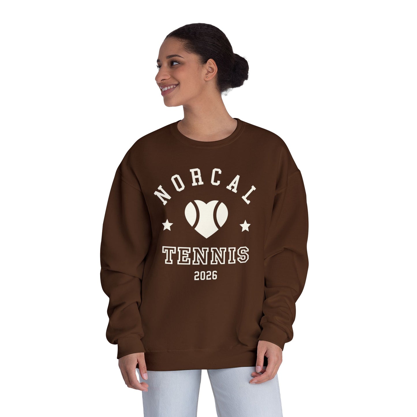 'NorCal Tennis 2026' Heart Crewneck Sweatshirt