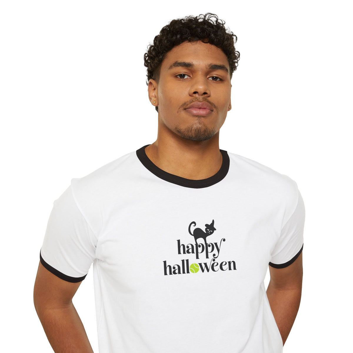 Happy Halloween Cat Ringer T-Shirt