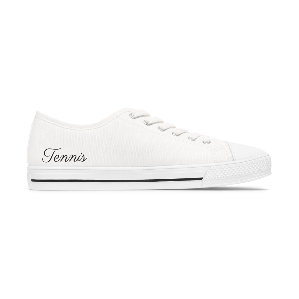 White Women's Low Top Sneakers — Classic Canvas Casual Shoes