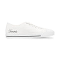 White Women's Low Top Sneakers — Classic Canvas Casual Shoes