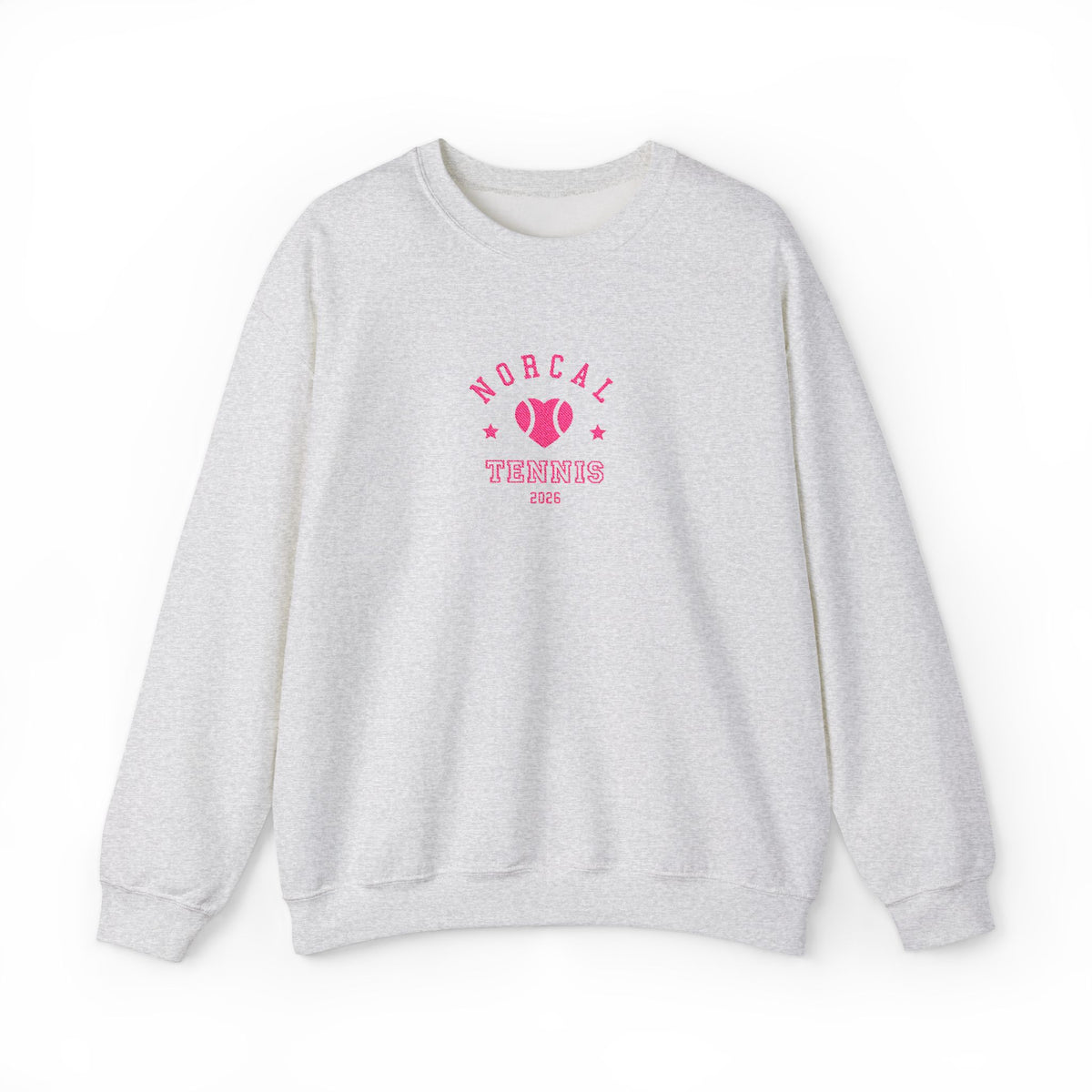 'NorCal Tennis 2026' Embroidered Heart Crewneck Sweatshirt