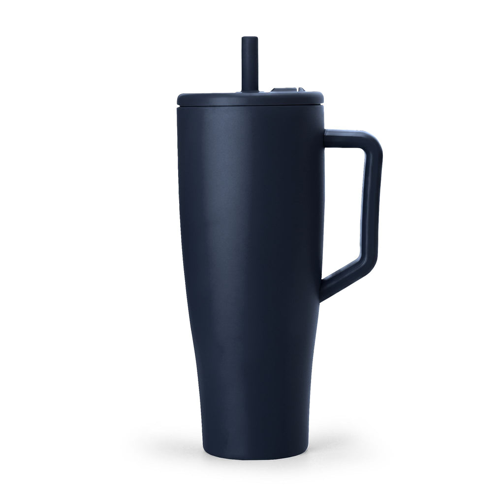 40oz Insulated Tumbler with Handle & Lid — Engraved Stainless Travel Mug