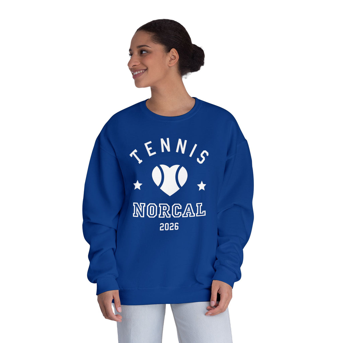 'Tennis NorCal 2026' Heart Crewneck Sweatshirt