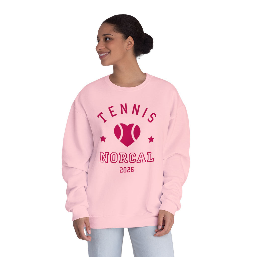 'Tennis NorCal 2026' Heart Crewneck Sweatshirt