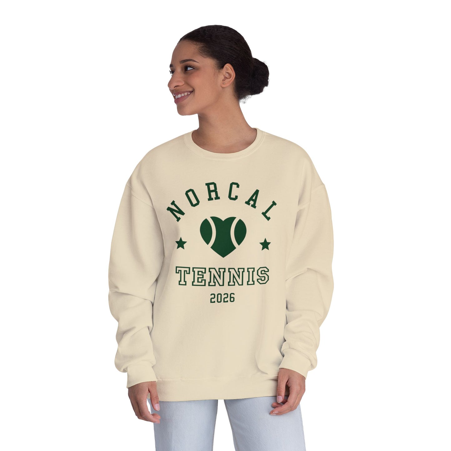 'NorCal Tennis 2026' Heart Crewneck Sweatshirt
