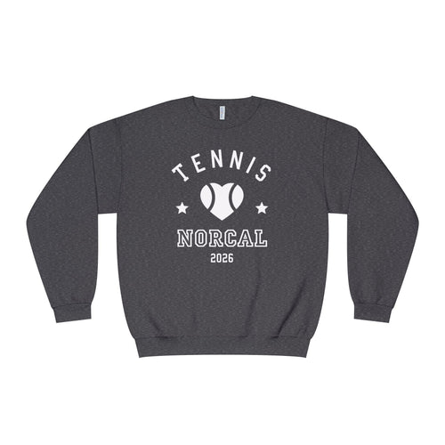 'Tennis NorCal 2026' Heart Crewneck Sweatshirt