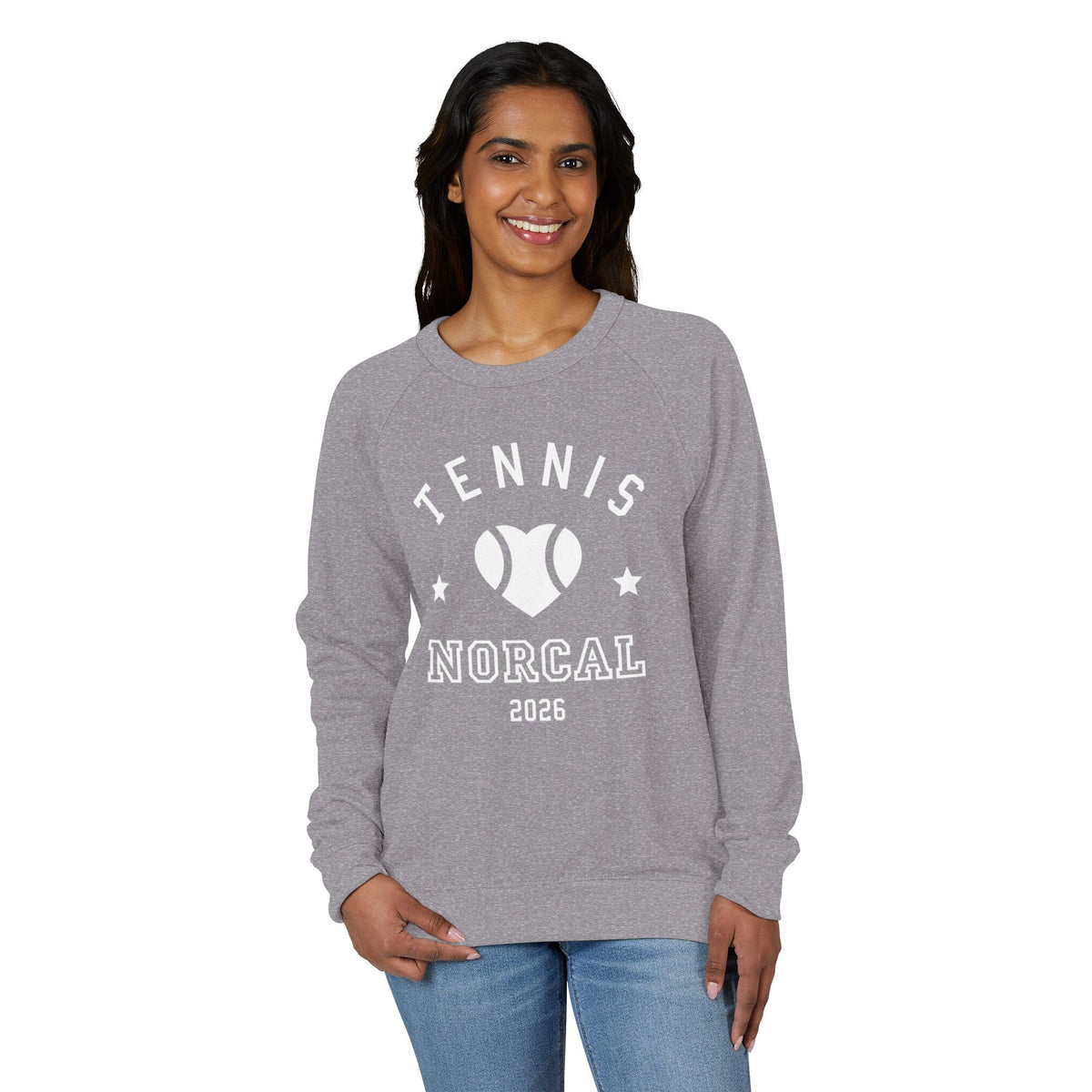 'Tennis NorCal 2026' Heart Crewneck Sweatshirt