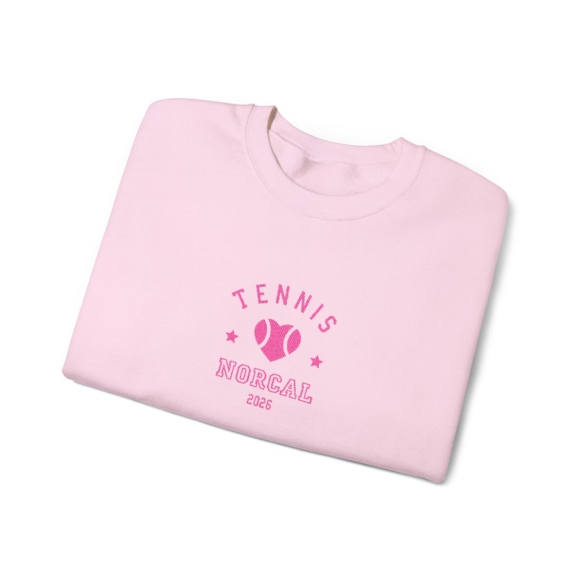 'Tennis NorCal 2026' Embroidered Heart Crewneck Sweatshirt