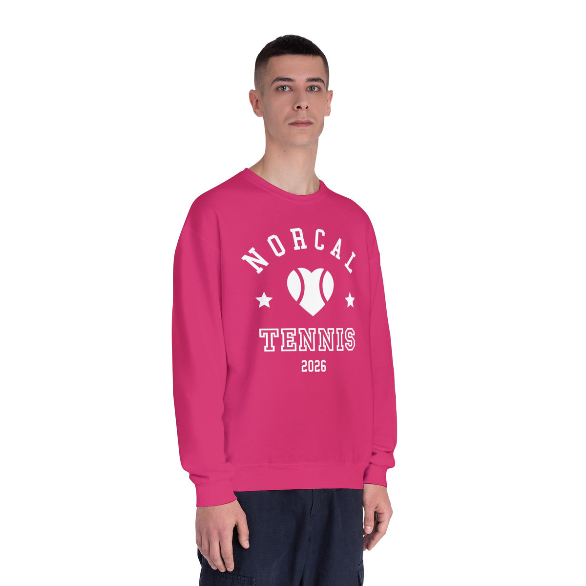 'NorCal Tennis 2026' Heart Crewneck Sweatshirt