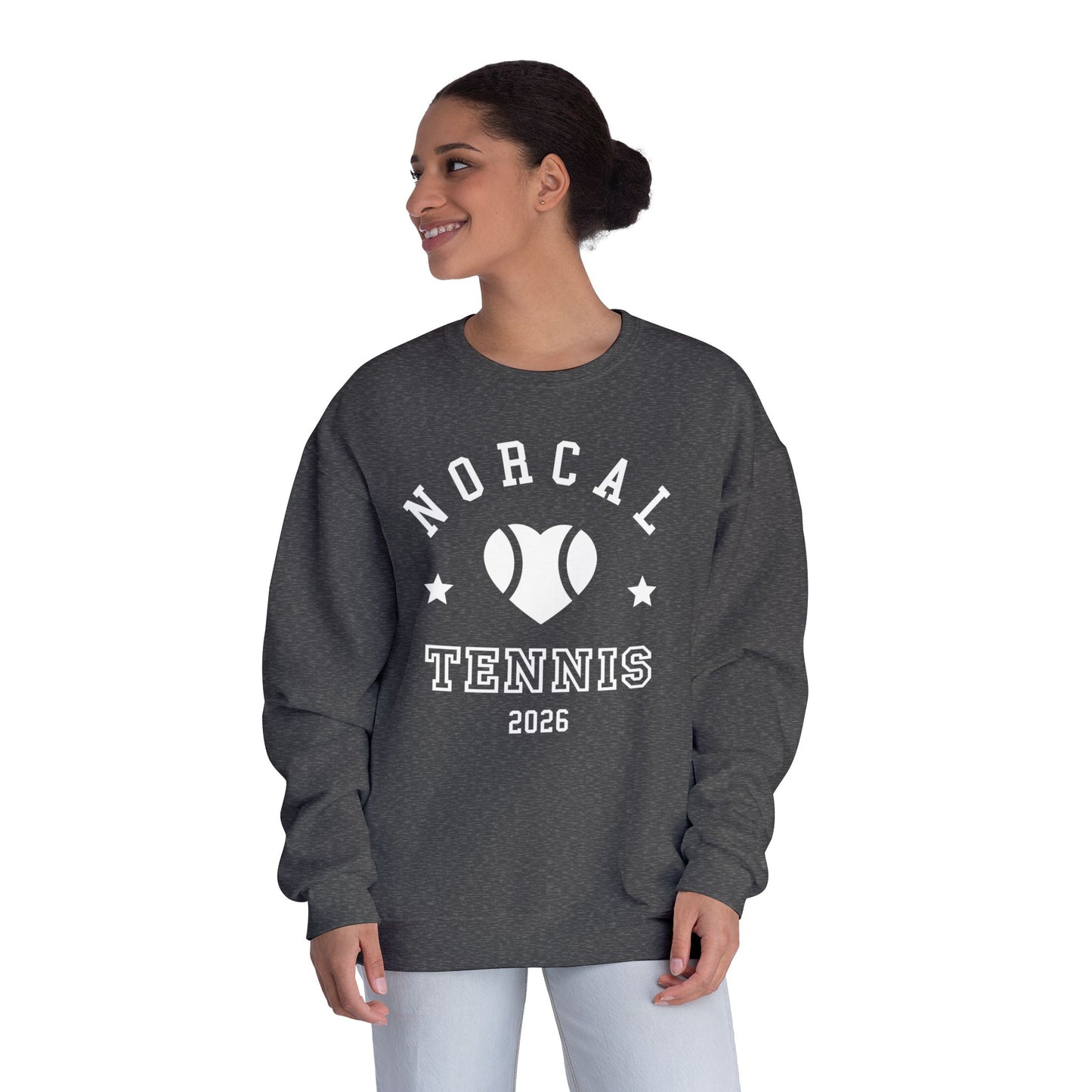 'NorCal Tennis 2026' Heart Crewneck Sweatshirt