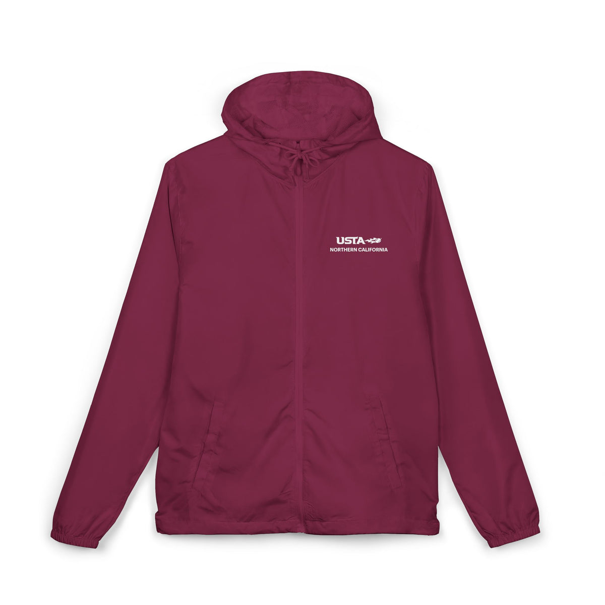 White Camo Windbreaker Jacket — Minimal 'Listen' Chest Logo Lightweight Hooded Shell