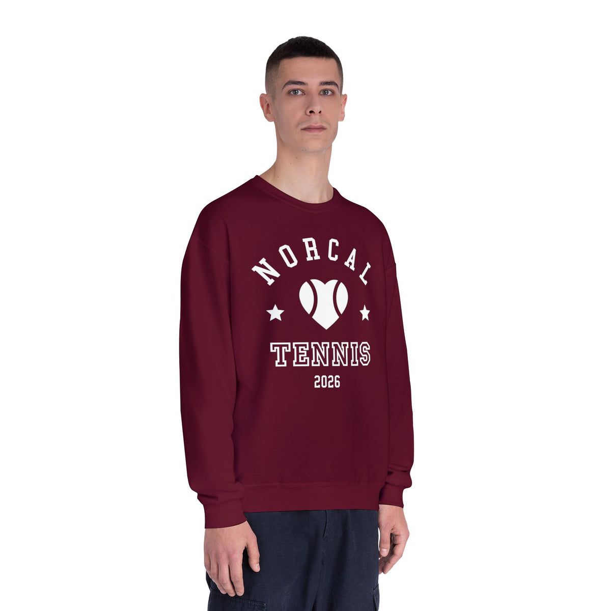 'NorCal Tennis 2026' Heart Crewneck Sweatshirt