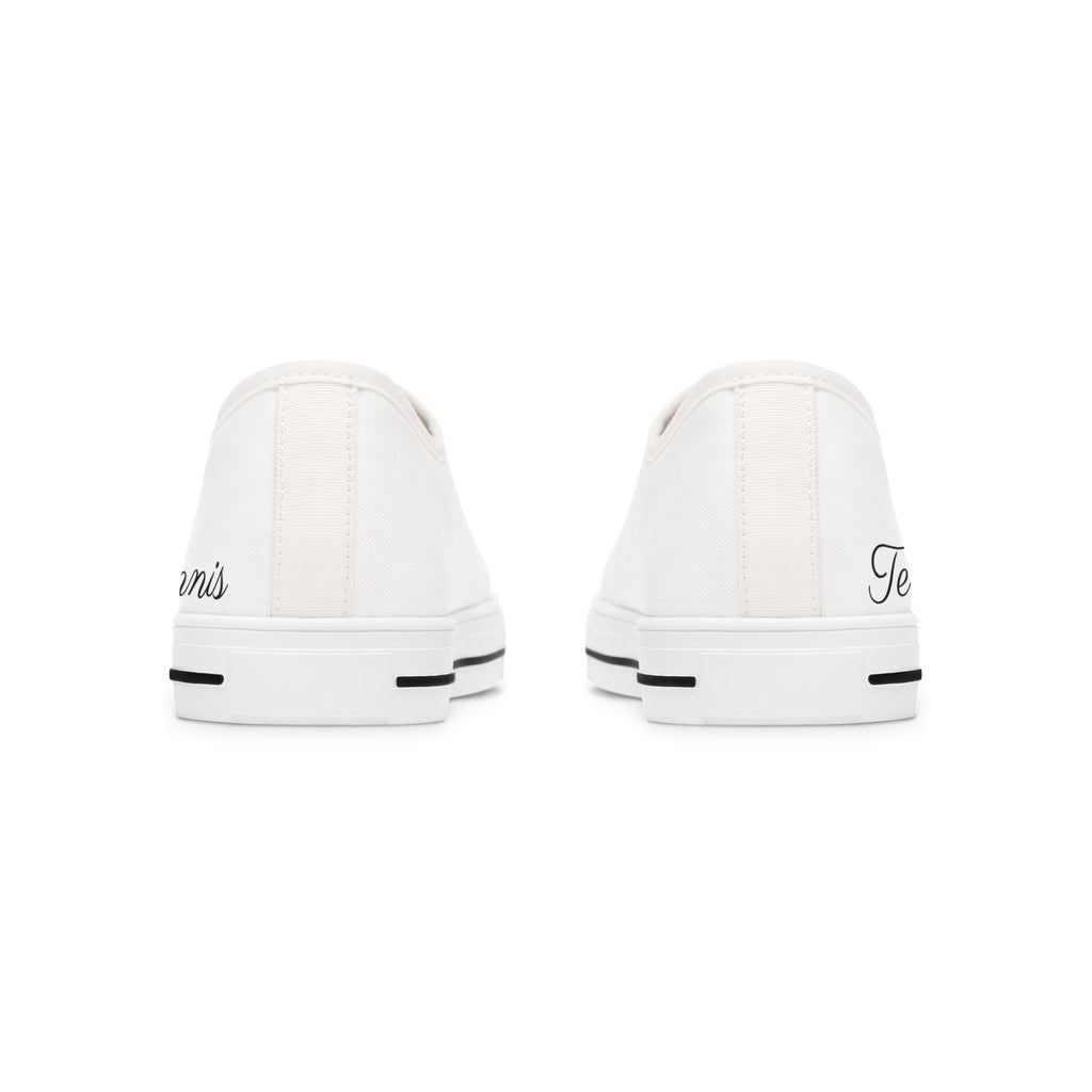White Women's Low Top Sneakers — Classic Canvas Casual Shoes
