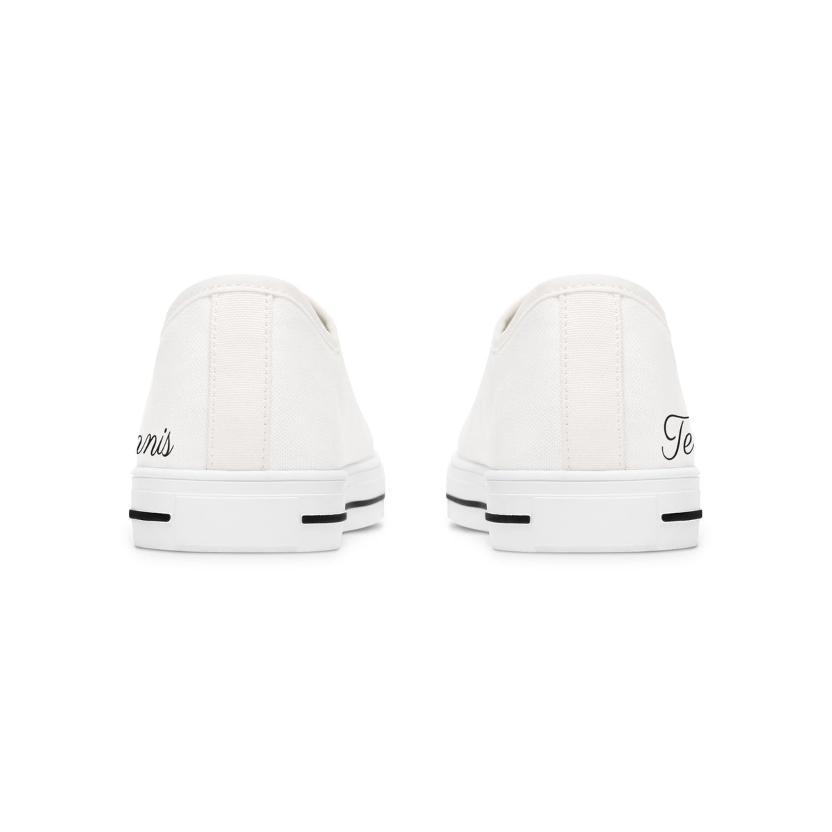 White Women's Low Top Sneakers — Classic Canvas Casual Shoes