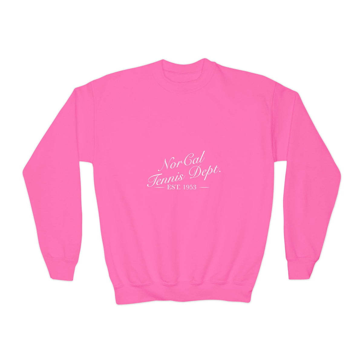 Youth Crewneck Sweatshirt — "NorCal Tennis Dept. Est. 1983" Vintage Athletic Pullover
