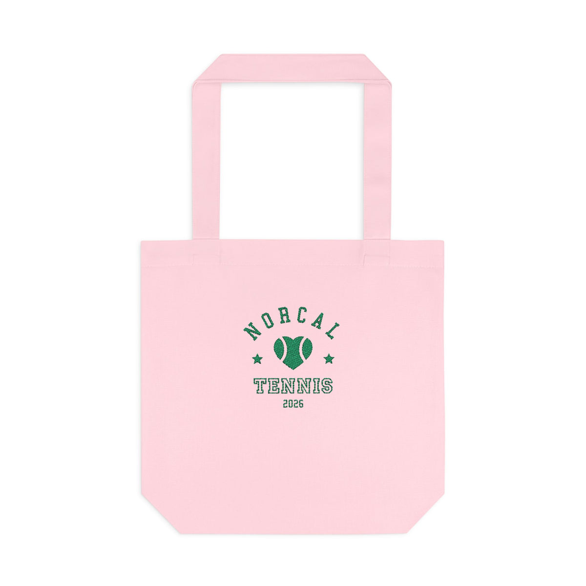 'NorCal Tennis 2026' Embroidered Heart Tote Bag