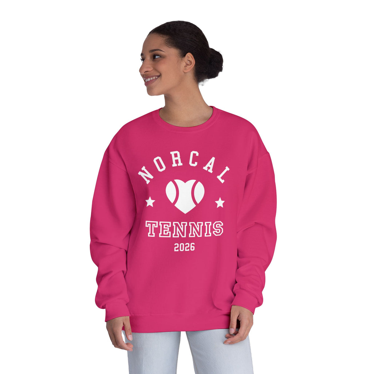 'NorCal Tennis 2026' Heart Crewneck Sweatshirt