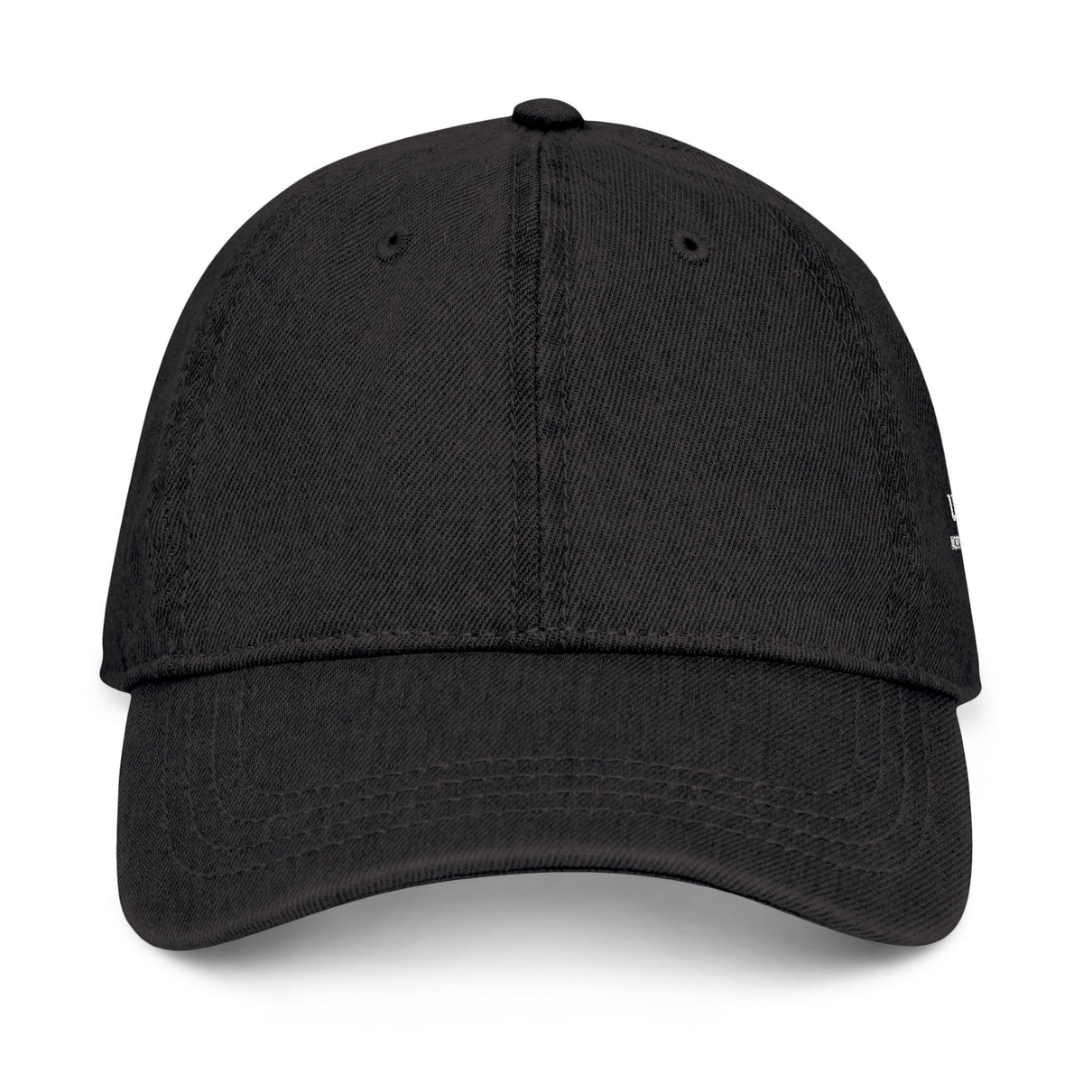 Embroidered Denim Baseball Cap — Minimal Side Logo, Adjustable Cotton Hat