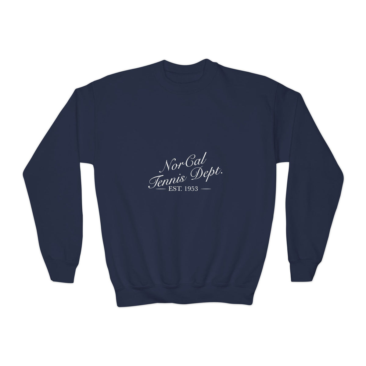 Youth Crewneck Sweatshirt — "NorCal Tennis Dept. Est. 1983" Vintage Athletic Pullover