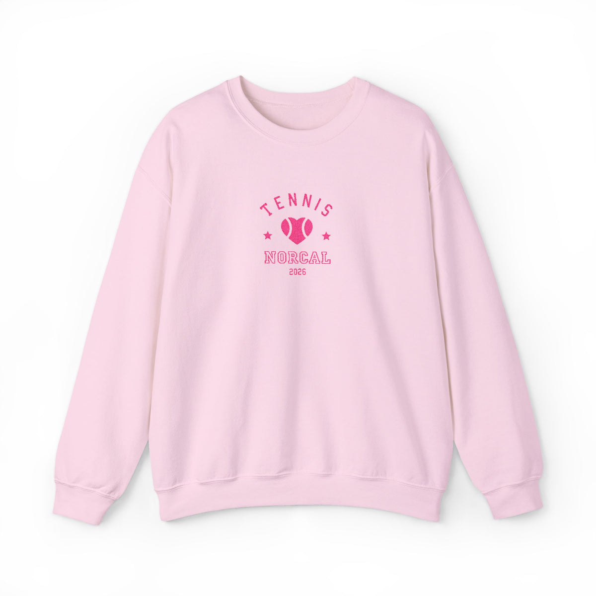 'Tennis NorCal 2026' Embroidered Heart Crewneck Sweatshirt