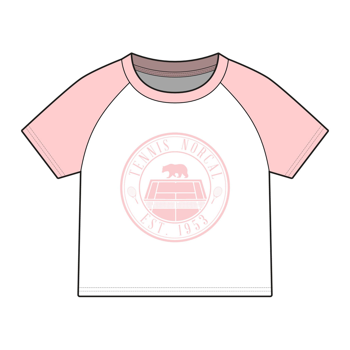 'Tennis Norcal' Bear Women's Raglan Baby Tee