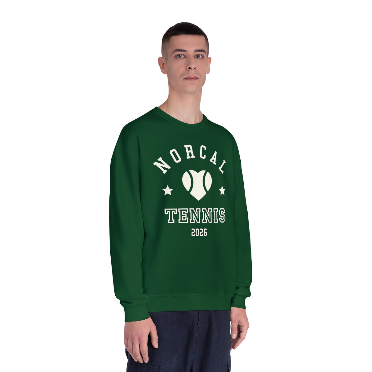 'NorCal Tennis 2026' Heart Crewneck Sweatshirt