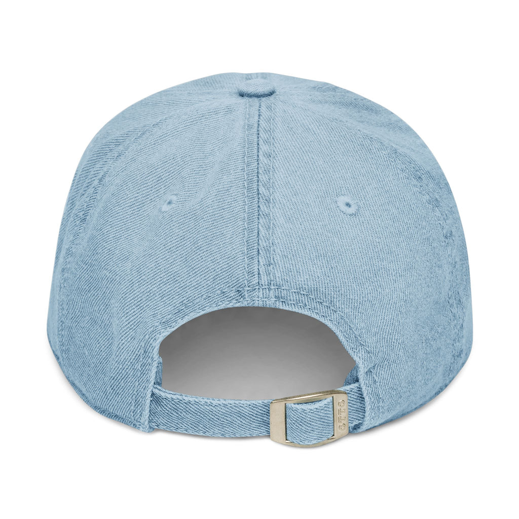 Embroidered Denim Baseball Cap — Minimal Side Logo, Adjustable Cotton Hat