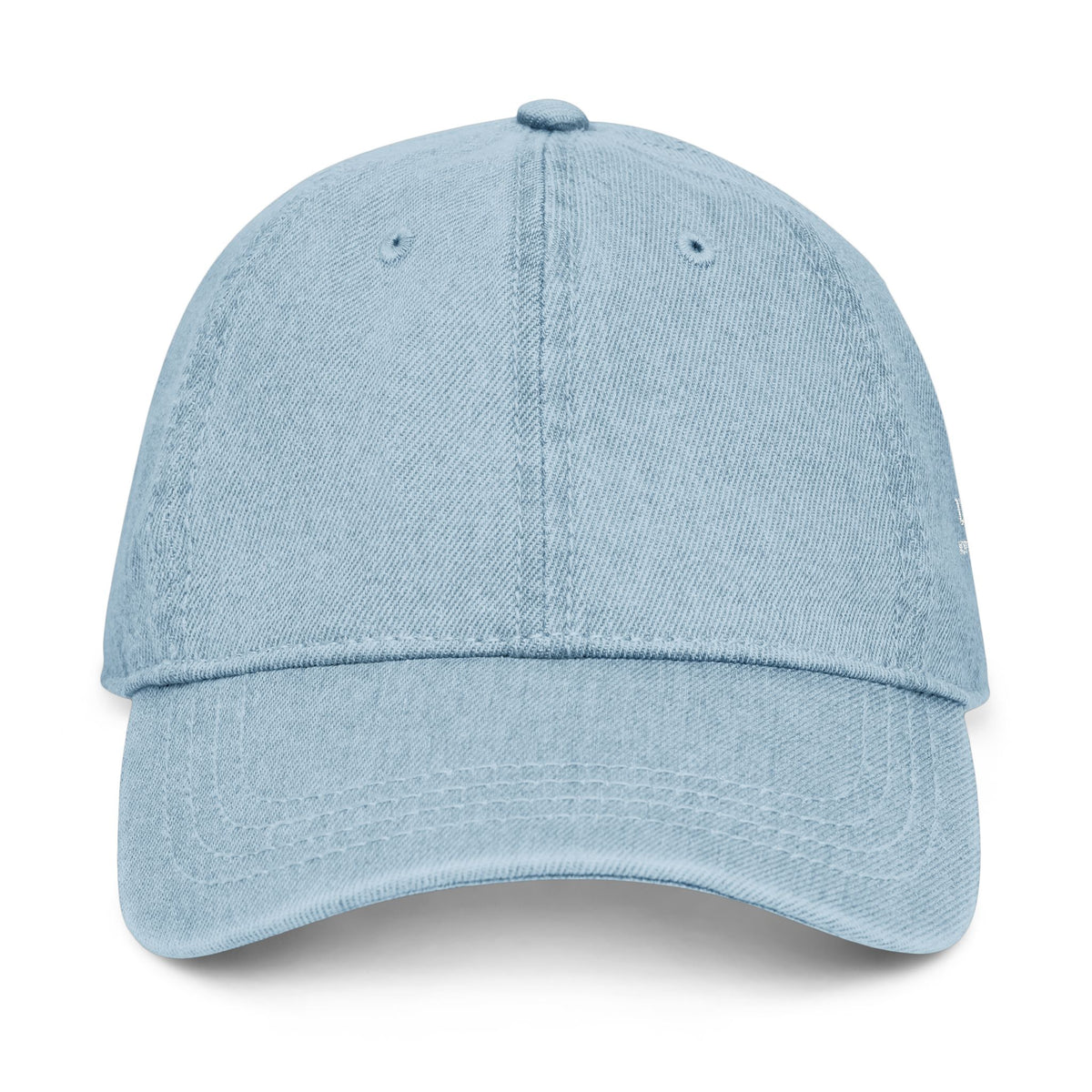 Embroidered Denim Baseball Cap — Minimal Side Logo, Adjustable Cotton Hat
