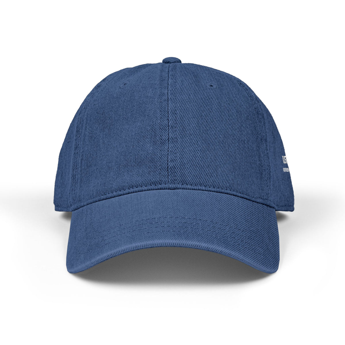 Embroidered Denim Baseball Cap — Minimal Side Logo, Adjustable Cotton Hat