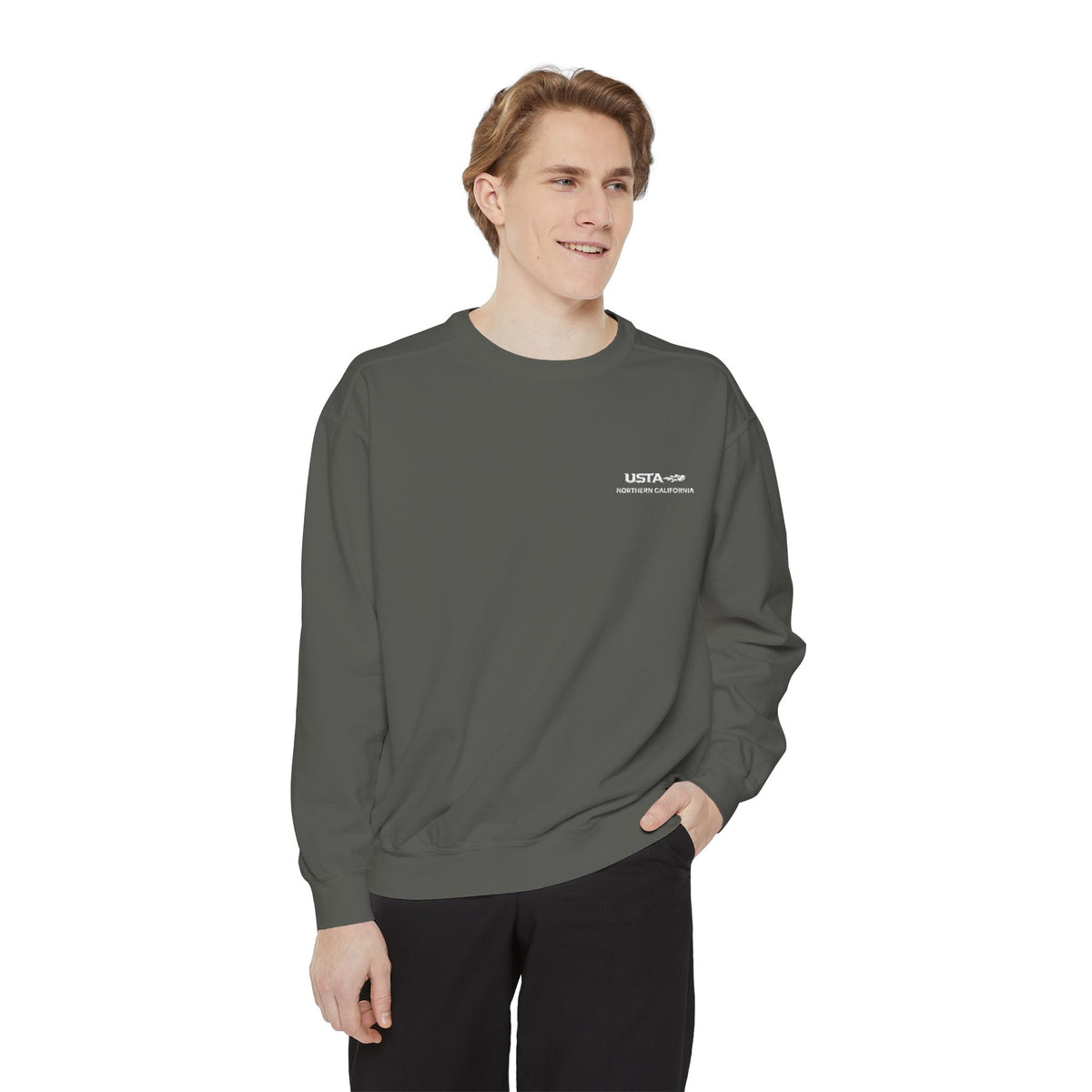 Yellow 'Good Vibes' Sweatshirt - Casual Garment-Dyed Crewneck