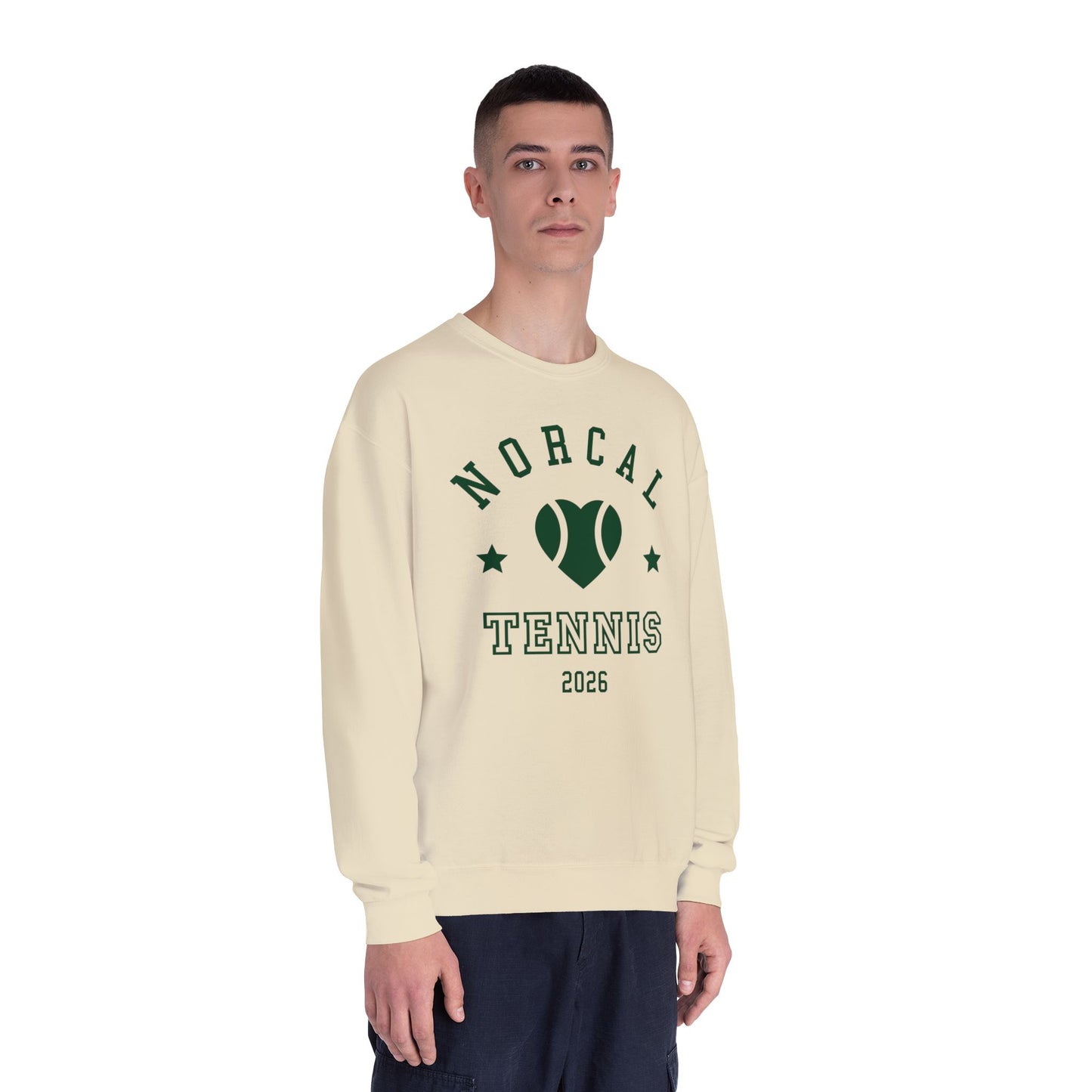 'NorCal Tennis 2026' Heart Crewneck Sweatshirt