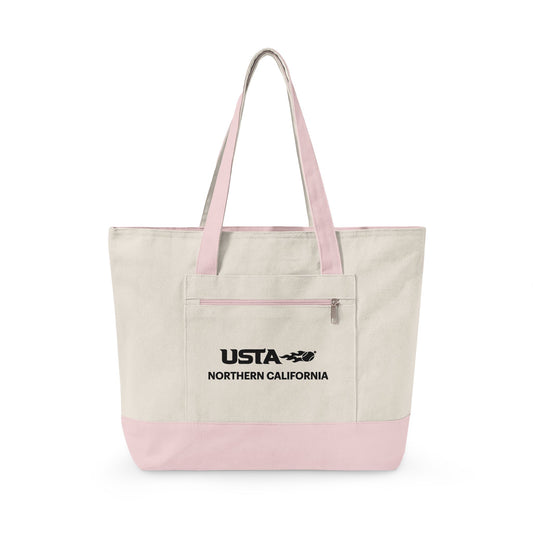 USTA Logo Canvas Zipper Tote Bag