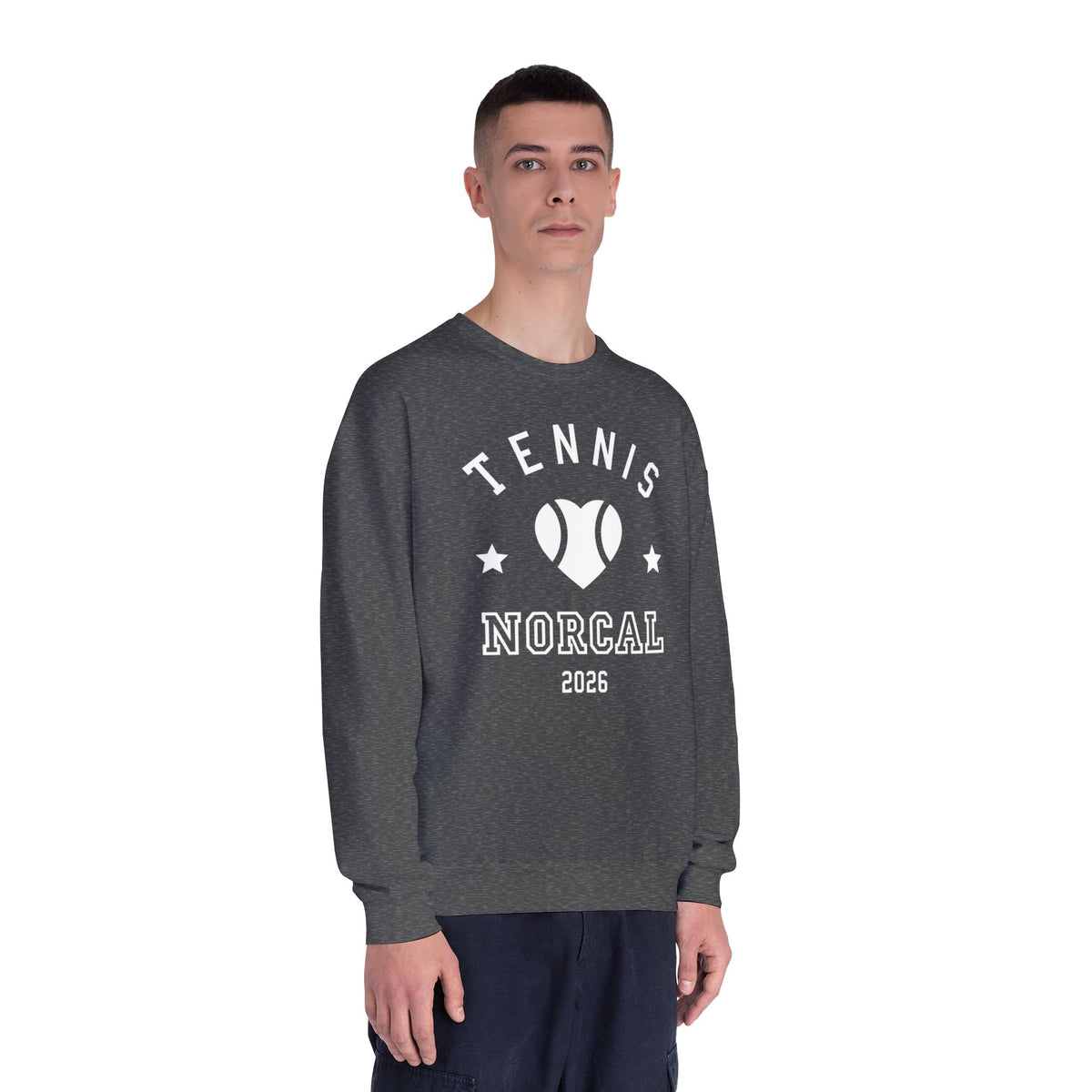 'Tennis NorCal 2026' Heart Crewneck Sweatshirt