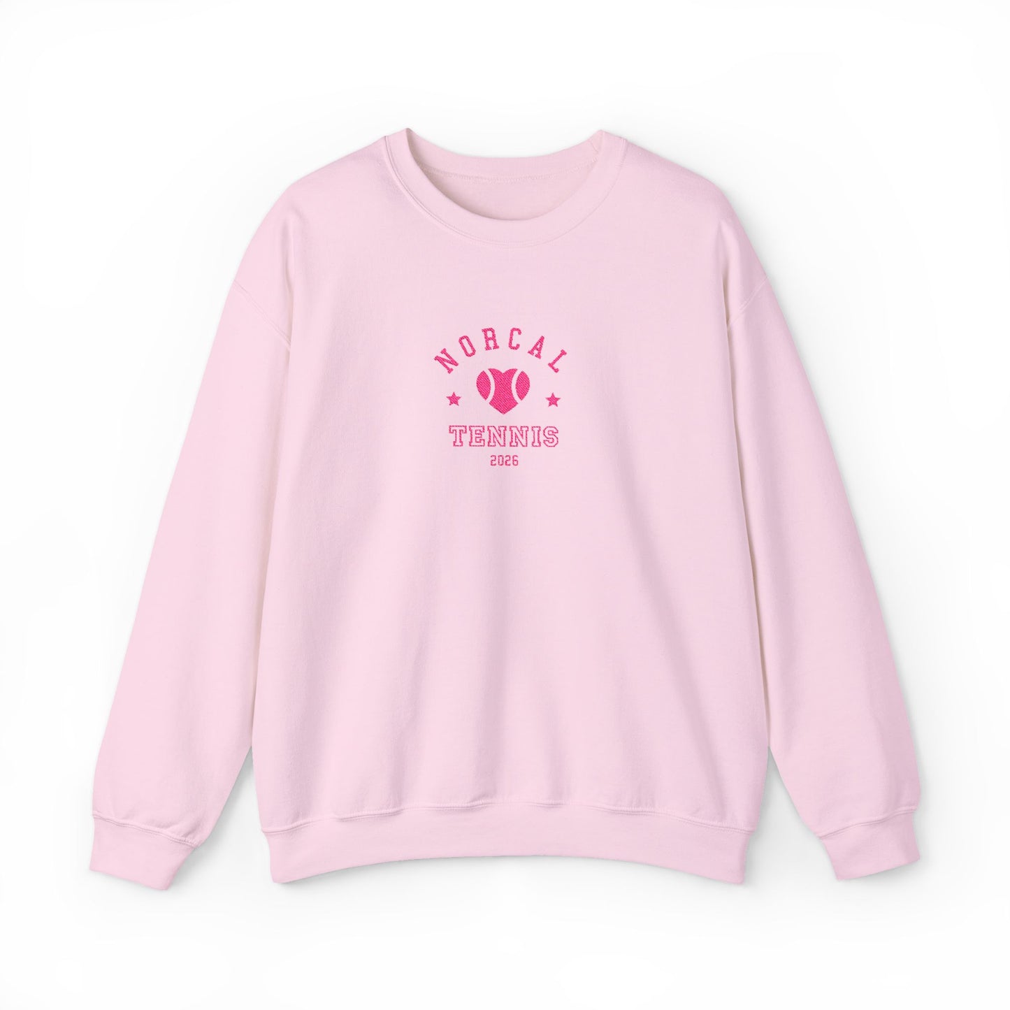 'NorCal Tennis 2026' Embroidered Heart Crewneck Sweatshirt