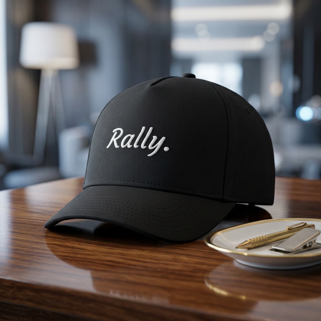 Rally Script Cap — Embroidered Casual Baseball Hat