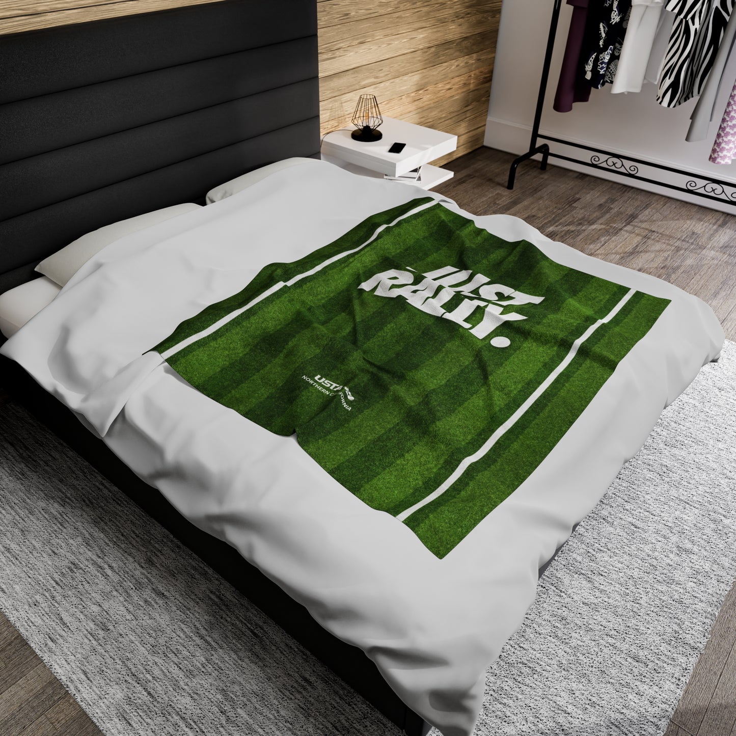 Just Rally Grass Court Velveteen Plush Blanket