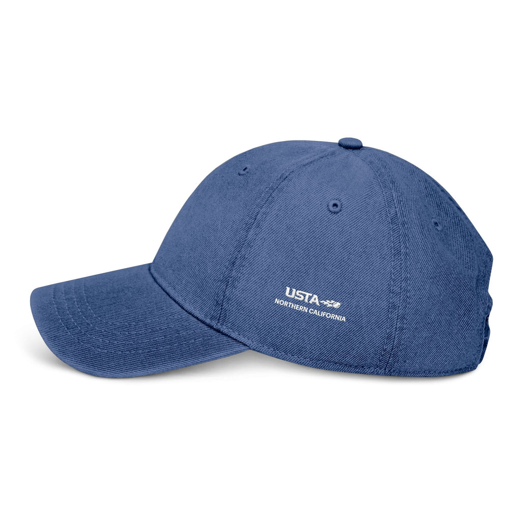 Embroidered Denim Baseball Cap — Minimal Side Logo, Adjustable Cotton Hat