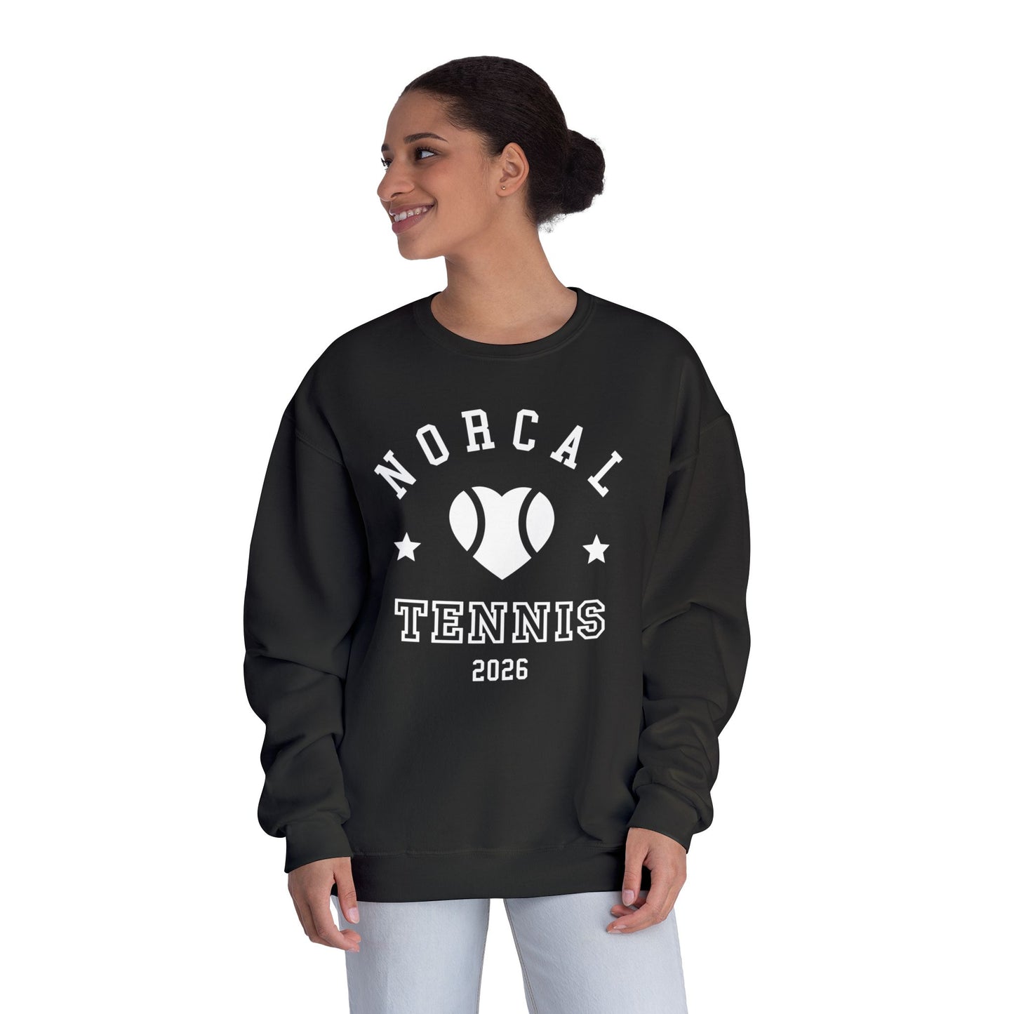 'NorCal Tennis 2026' Heart Crewneck Sweatshirt