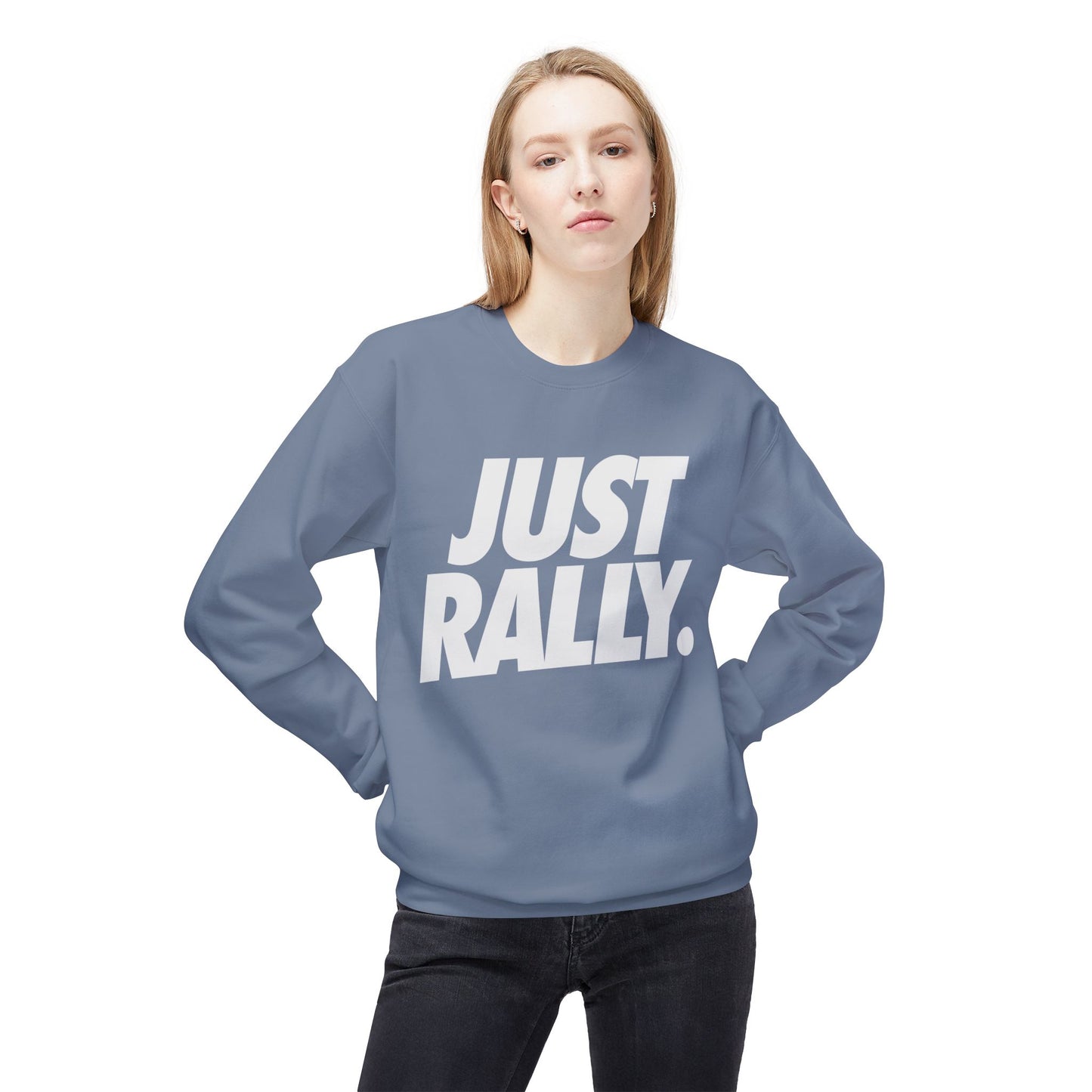 Just Rally Unisex Fleece Crewneck Sweatshirt