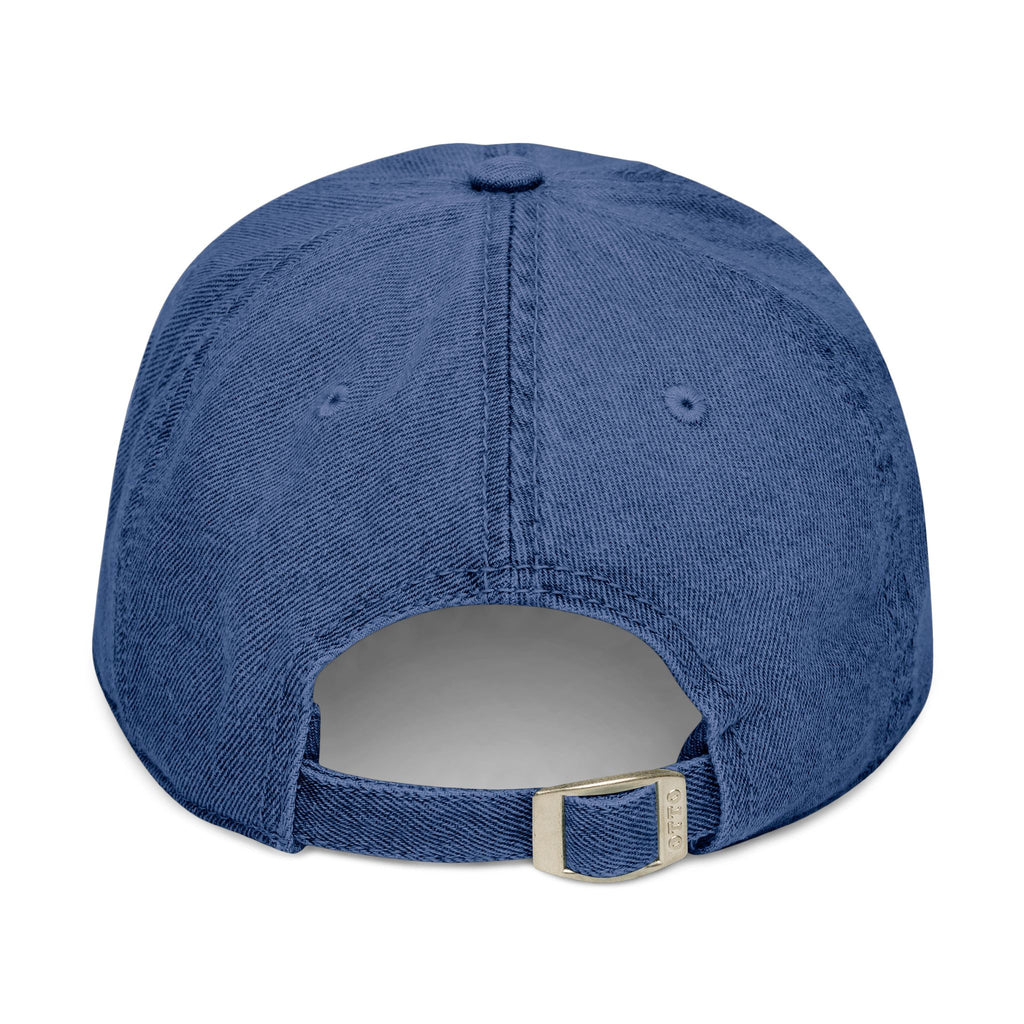 Embroidered Denim Baseball Cap — Minimal Side Logo, Adjustable Cotton Hat
