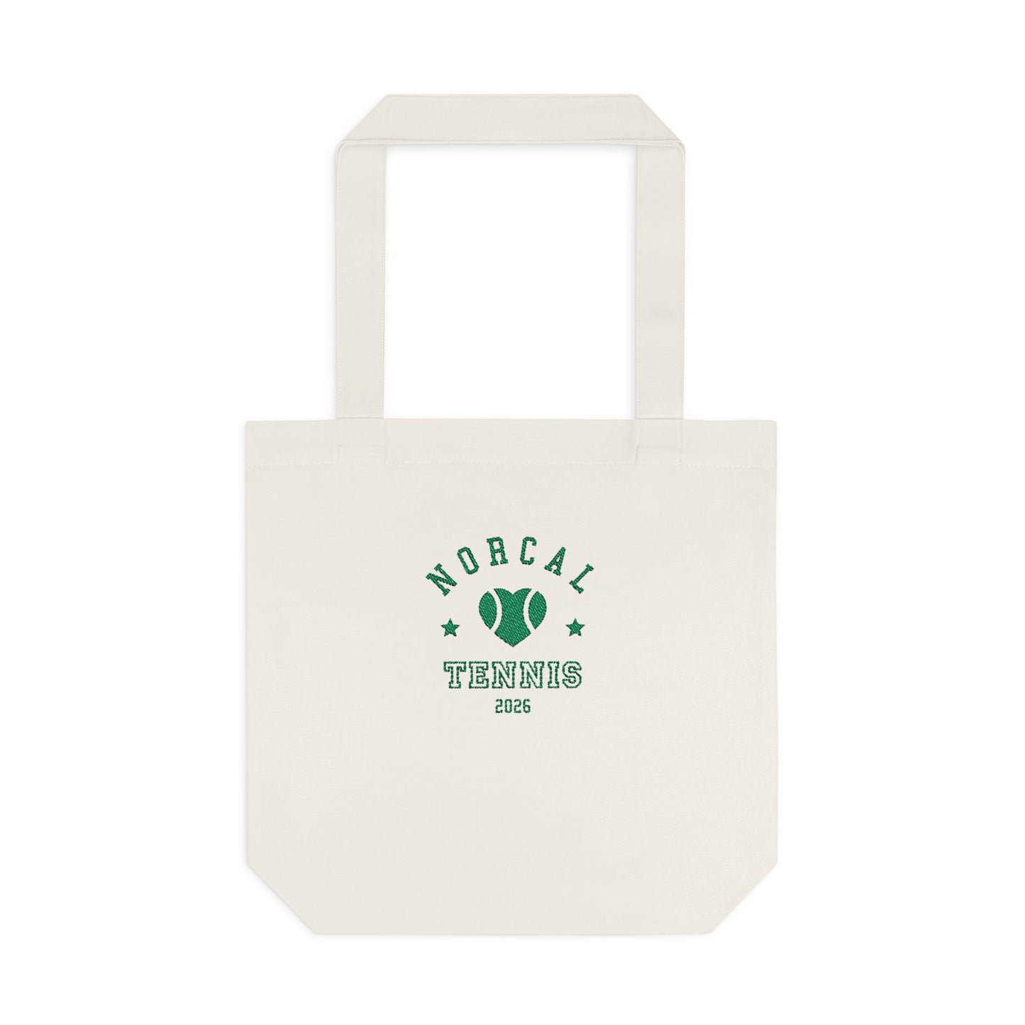 'NorCal Tennis 2026' Embroidered Heart Tote Bag