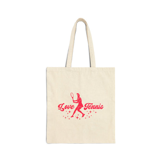 Love Tennis Cotton Canvas Tote Bag