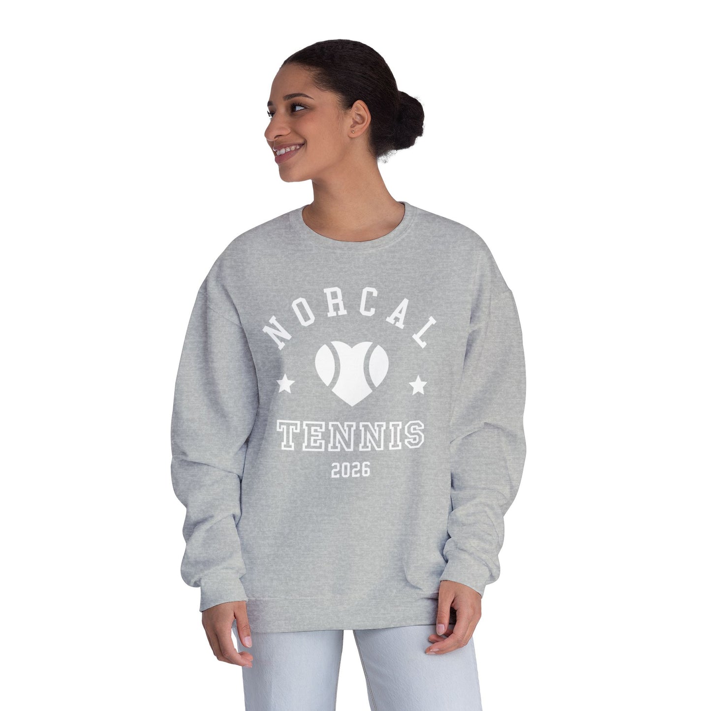 'NorCal Tennis 2026' Heart Crewneck Sweatshirt