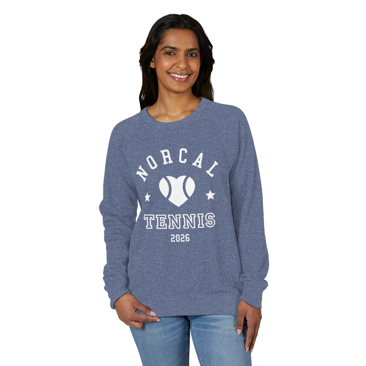 'NorCal Tennis 2026' Heart Crewneck Sweatshirt
