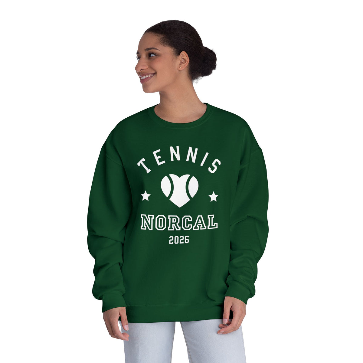 'Tennis NorCal 2026' Heart Crewneck Sweatshirt