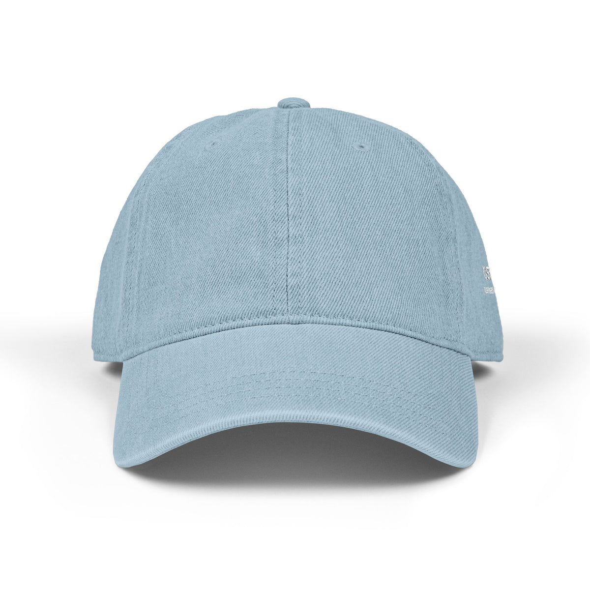 Embroidered Denim Baseball Cap — Minimal Side Logo, Adjustable Cotton Hat