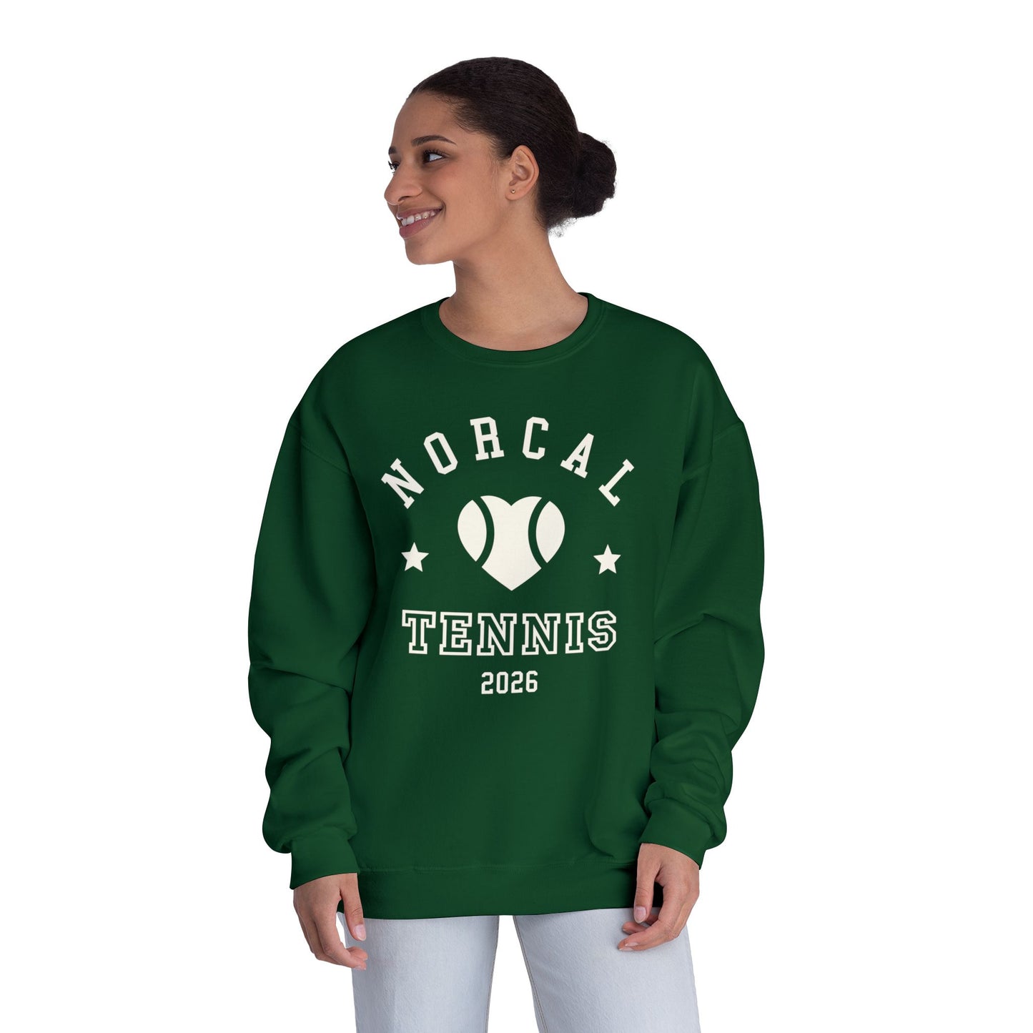 'NorCal Tennis 2026' Heart Crewneck Sweatshirt