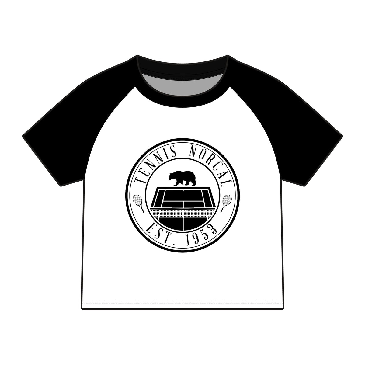 'Tennis Norcal' Bear Women's Raglan Baby Tee