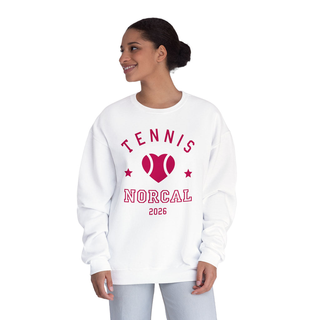 'Tennis NorCal 2026' Heart Crewneck Sweatshirt